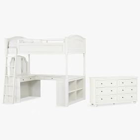 Chelsea Vanity Loft Bed &amp; 6-Drawer Dresser Set