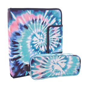 Gear-Up Oceana Spiral Tie Dye  Homework Folder &amp; Pencil Case Bundle, Set of 2