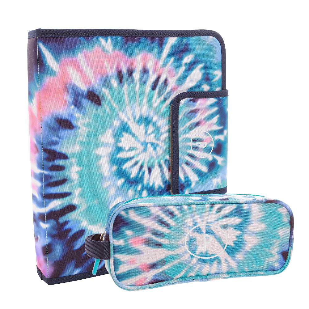 Gear-Up Oceana Spiral Tie Dye  Homework Folder &amp; Pencil Case Bundle, Set of 2