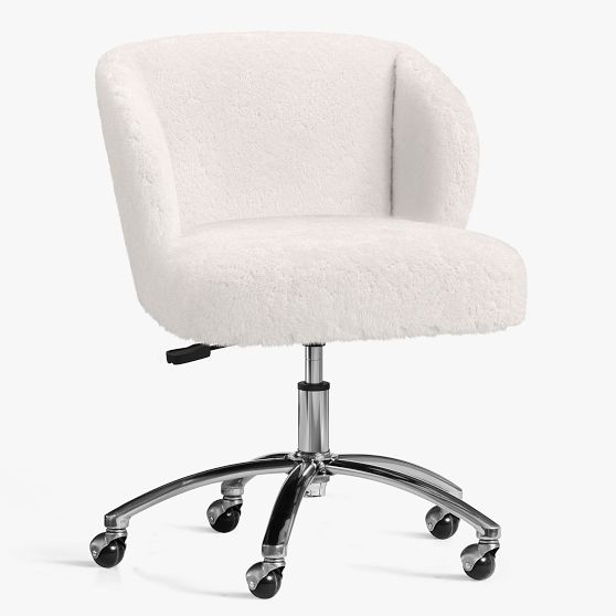 Polar Bear Ivory Wingback Swivel Desk Chair
