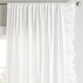 Washed Cotton Ruffle Organic Curtain Set