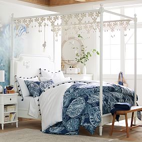 Colette Canopy Bed &amp; Mattress Set