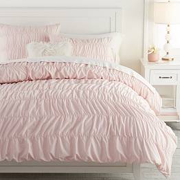 Ruched Organic Duvet Cover