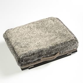 Faux-Fur Adjustable Super Storage Lapdesk - Speckled Coat Black