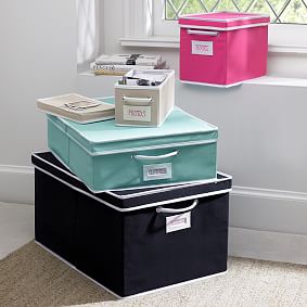 Solid Canvas Bins With Trim