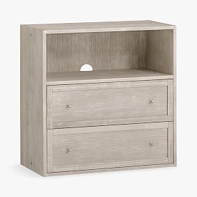 Stack Me Up 2-Drawer Cabinet Bookcase, Brushed Fog