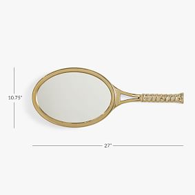 Tennis Racket Mirror with Hooks