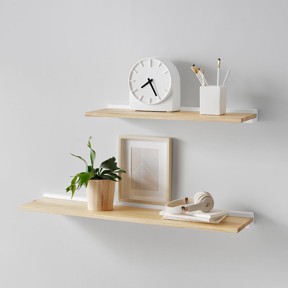 White Modern Wall Shelves (24&quot;-36&quot;)