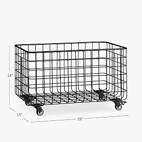 Metal Grid Rolling Storage Bin