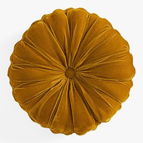 Luster Velvet Pleated Round Pillow