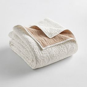 Pick-Stitch Floral Matelasse Blanket