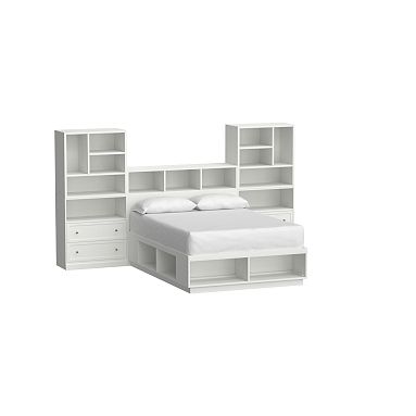 Stack Me Up Platform Storage Bed &amp; 2 Drawer Bookcase Set