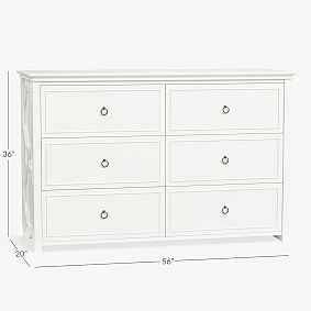 Evie 6-Drawer Wide Dresser (56w x 20d&quot;)