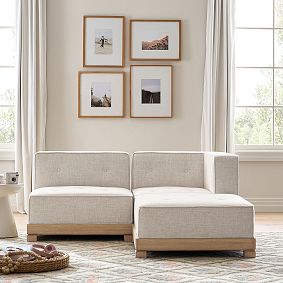 Cushy Piped Trim Sectional Set (64&quot;)