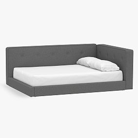 Cushy Upholstered Platform Corner Bed