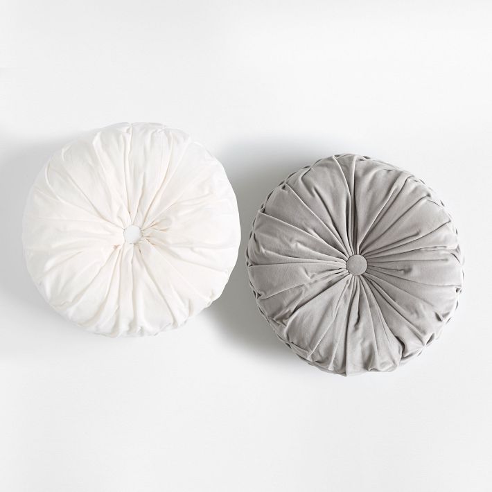 Velvet Pleated Round Pillow