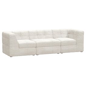 Baldwin Storage Sofa Set, Recycled Sherpa Ivory