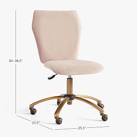 Lustre Velvet Dusty Blush Airgo Swivel Desk Chair