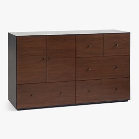 Ezra 5-Drawer Dresser, Dark Walnut/Anthracite