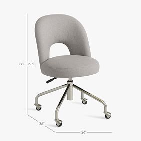 Simple Basketweave Silver Andie Swivel Desk Chair