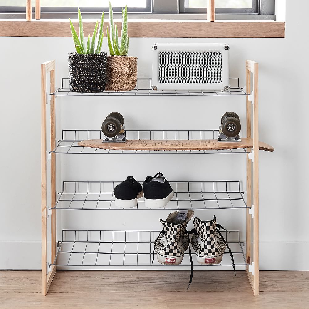 Wood &amp; Metal Storage Shelf