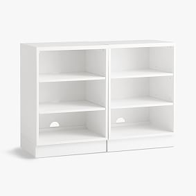 Bowen Double 3-Shelf Low Bookcase, Simply White