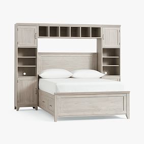 Hampton Storage Bed Super Set, Full, Brushed Fog