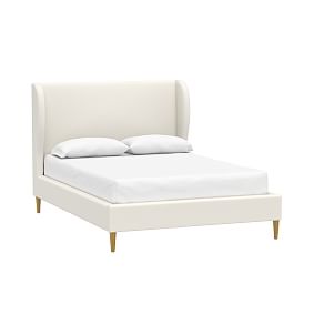 Open Box:  Wren Wingback Upholstered Bed, Queen, Performance Everyday Velvet Ivory
