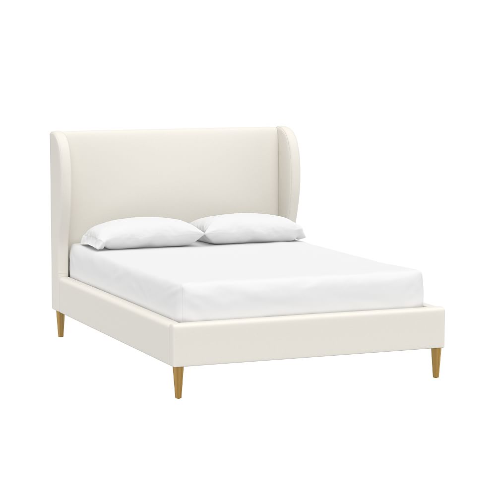 Open Box:  Wren Wingback Upholstered Bed, Queen, Performance Everyday Velvet Ivory