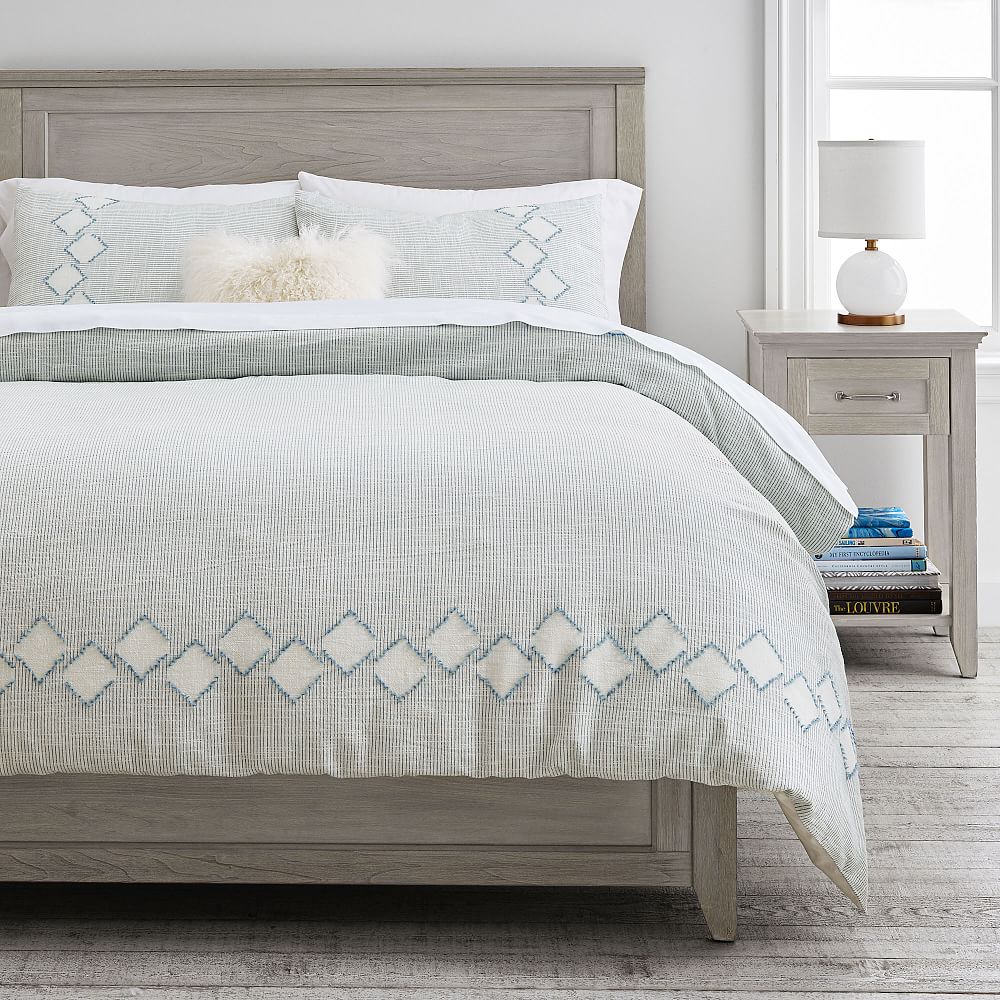 Plant Dyed Diamond Trim Duvet Cover