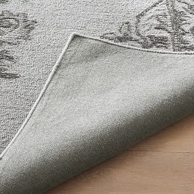Monique Lhuillier Wool Viscose Carved Rug - Pale Grey