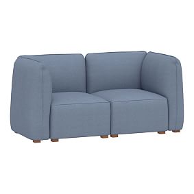 Bryce Lounge Loveseat Set, Enzyme Washed Canvas Storm Blue, IDS