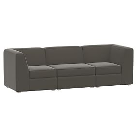 Riley Storage Sofa Set, Lustre Velvet Charcoal
