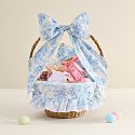 LoveShackFancy Damask Easter Basket Liner & Bow, Blue