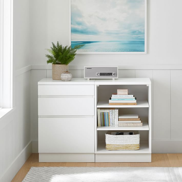 Bowen Double 3-Drawer Storage with Shelves (42&quot;)