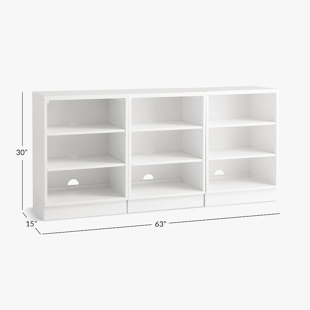 Bowen 3-Shelf Low Bookcase Set of 3 (63") - Stylish Storage