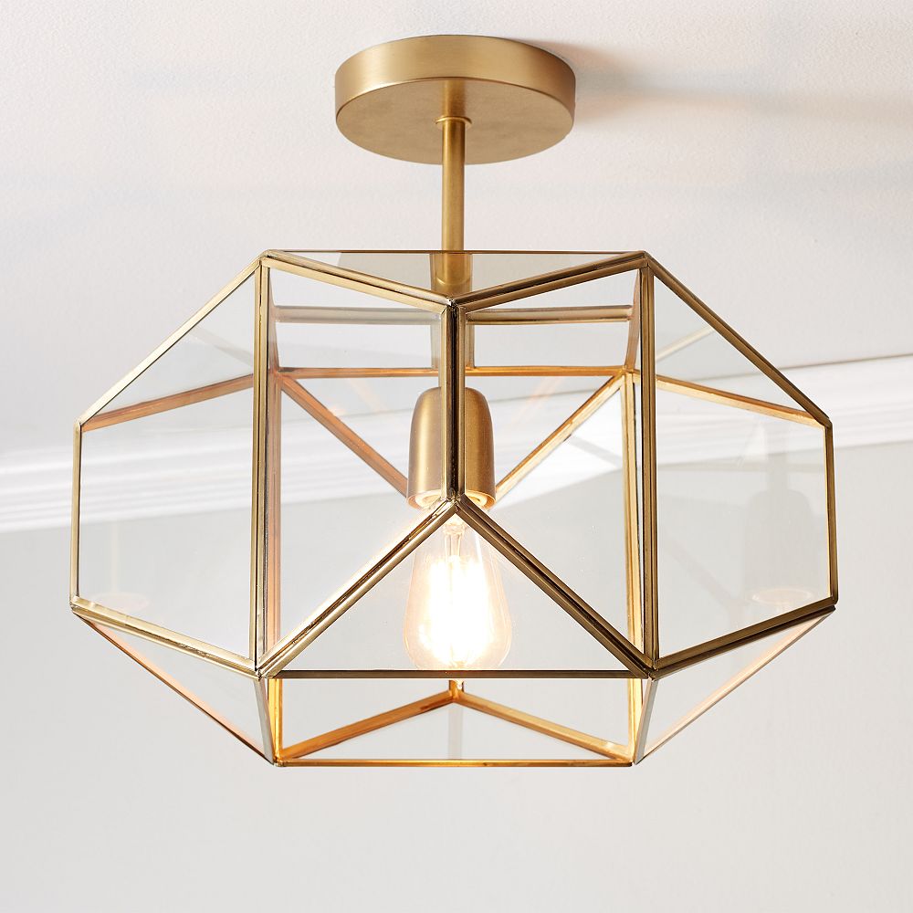 Metal and Glass Flush Mount (16&quot;)