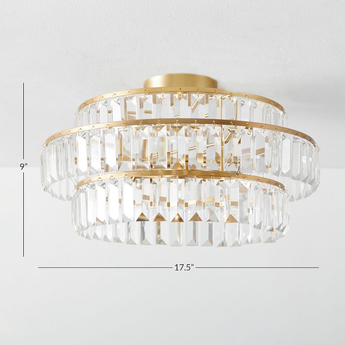 Flush mount crystal chandelier sales