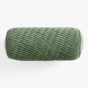 Velvet Ruched Bolster Pillow