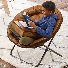 Faux Leather Caramel Hang-A-Round Chair