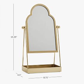 Open Box:   Gold Arched Vanity Mirror