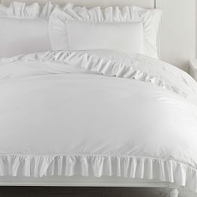 Washed Cotton Ruffle Organic Duvet Cover