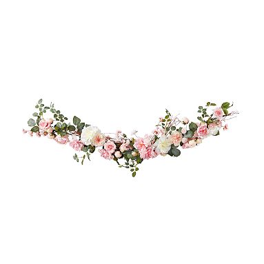 LoveShackFancy Pink Floral Garland, 60 Inches