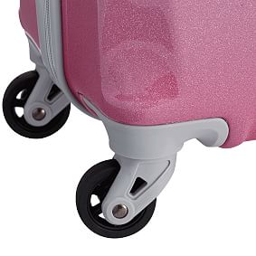 Monique Lhuillier Magenta Glitter Prism Checked Luggage