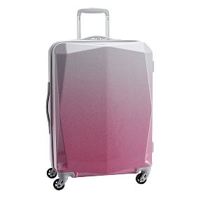 Monique Lhuillier Magenta Glitter Prism Checked Luggage