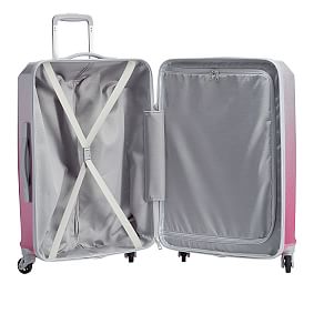 Monique Lhuillier Magenta Glitter Prism Checked Luggage