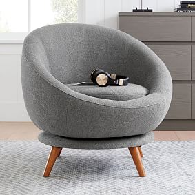 Tweed Charcoal Halo Swivel Chair