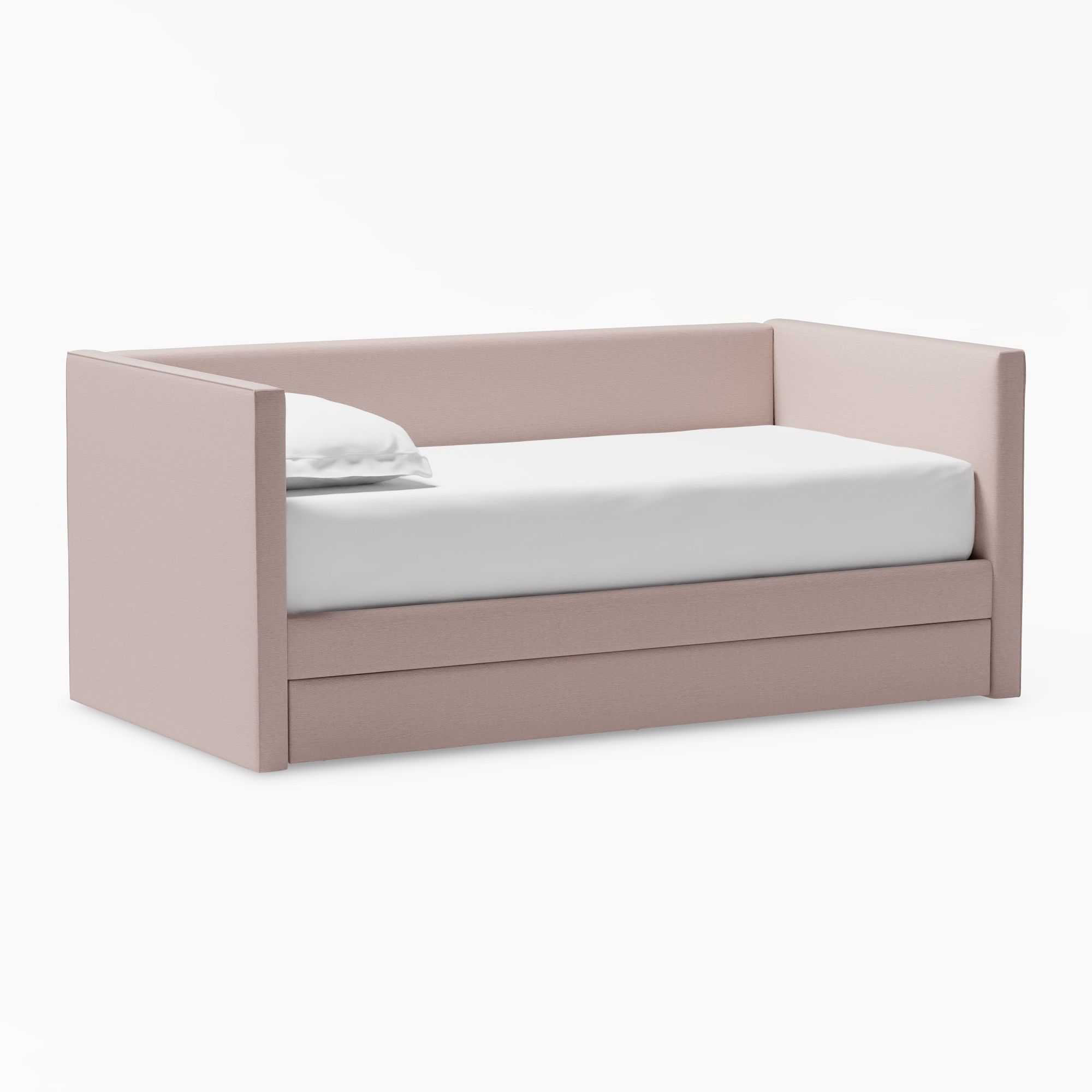 Carter Square Daybed And Trundle, Single, Lustre Velvet Dusty Blush
