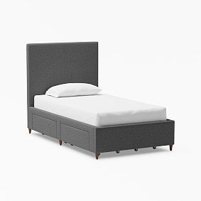 Beale Upholstered Storage Bed, Single, Tweed Charcoal