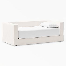 Jamie Slipcovered Daybed, Twin, White Twill, QS EXEL